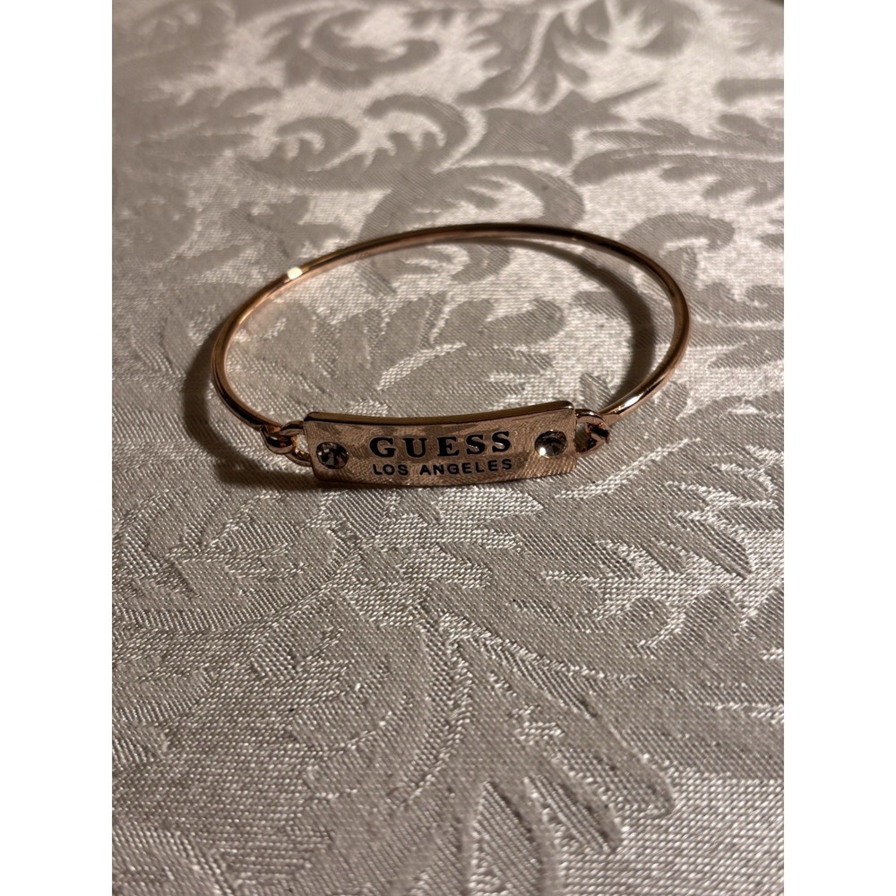 GUESS Bracelet Bangle Rose Gold Tone Los Angeles Women's